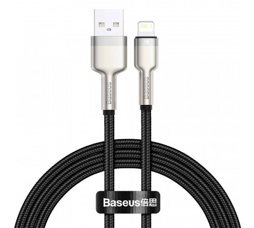 Кабель Baseus Cafule Series Metal Data Cable USB to IP 2.4A 2m Black (CALJK-B01)