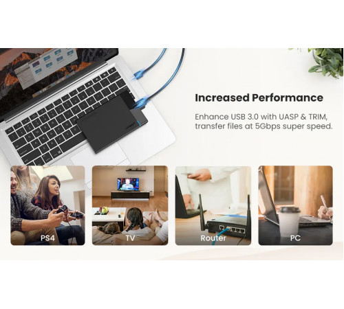 Зовнішня кишеня для накопичувача UGREEN US221 2.5 Inch Hard Drive Box (UGR-30848) (UGR-30848)