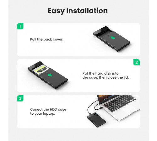 Зовнішня кишеня для накопичувача UGREEN US221 2.5 Inch Hard Drive Box (UGR-30848) (UGR-30848)