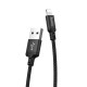 Кабель HOCO X14 USB to iP 2A, 1m, nylon, aluminum connectors, Black (6957531062820)