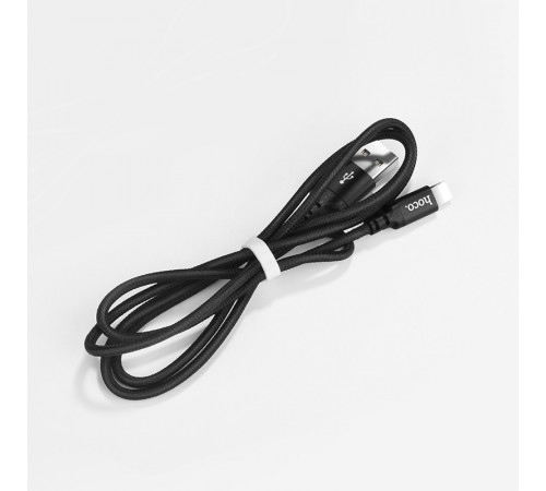Кабель HOCO X14 USB to iP 2A, 1m, nylon, aluminum connectors, Black (6957531062820)