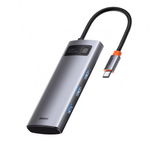 USB-хаб Baseus Metal Gleam Series 5-in-1 Multifunctional （Type-C to HDMI*1+USB3.0*3+PD*1) (CAHUB-CX0G)