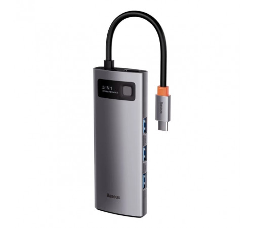 USB-хаб Baseus Metal Gleam Series 5-in-1 Multifunctional （Type-C to HDMI*1+USB3.0*3+PD*1) (CAHUB-CX0G)