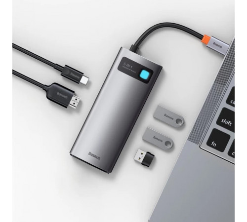 USB-хаб Baseus Metal Gleam Series 5-in-1 Multifunctional （Type-C to HDMI*1+USB3.0*3+PD*1) (CAHUB-CX0G)