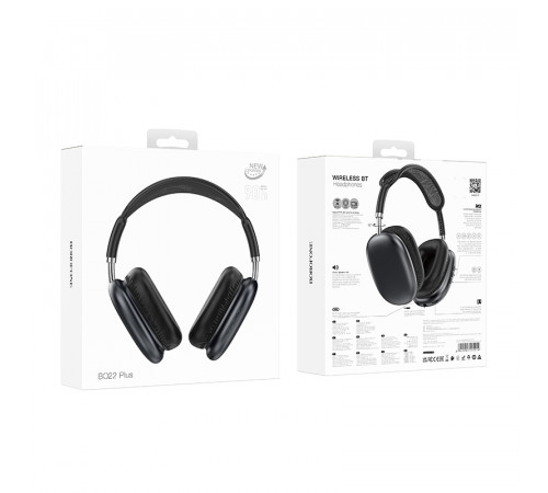 Бездротові накладні навушники BOROFONE BO22 Plus Elegant BT headphones Deep Space Gray (6941991115219)