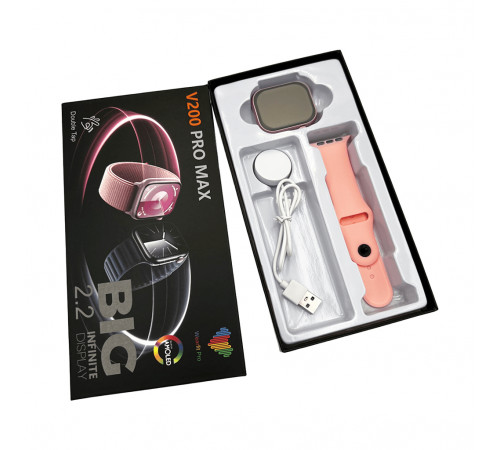 Смарт-годинник BIG V200 Pro Max 44mm. 220 mAh. IP65 Pink (V200PMPink)