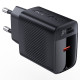 Мережевий зарядний пристрій з кабелем ACEFAST A82 PD20W GaN single USB-C charger set (P5) (EU) Black (6974316280057)