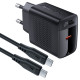 Мережевий зарядний пристрій з кабелем ACEFAST A82 PD20W GaN single USB-C charger set (P5) (EU) Black (6974316280057)