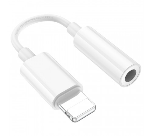 Кабель-перехiдник BOROFONE BV21 Genuine iP to 3.5 digital audio converter White (6941991111143)