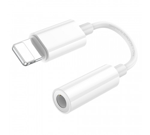 Кабель-перехiдник BOROFONE BV21 Genuine iP to 3.5 digital audio converter White (6941991111143)