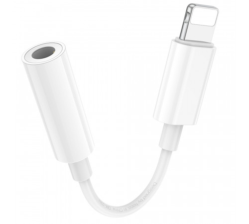 Кабель-перехiдник BOROFONE BV21 Genuine iP to 3.5 digital audio converter White (6941991111143)