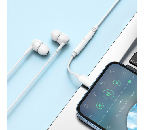 Кабель-перехiдник BOROFONE BV21 Genuine iP to 3.5 digital audio converter White (6941991111143)