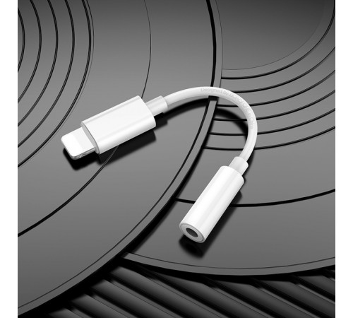 Кабель-перехiдник BOROFONE BV21 Genuine iP to 3.5 digital audio converter White (6941991111143)