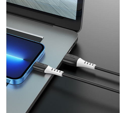 Кабель HOCO X82 USB to iP 2.4A, 1m, silicone, silicone connectors, Black (6931474768537)