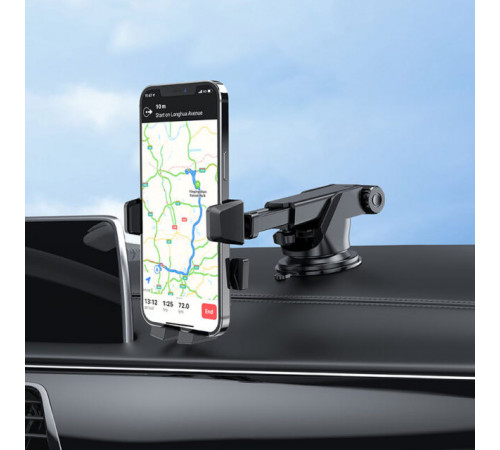 Автотримач для телефона HOCO CA83 David one-button center console car holder Black (6931474748423)