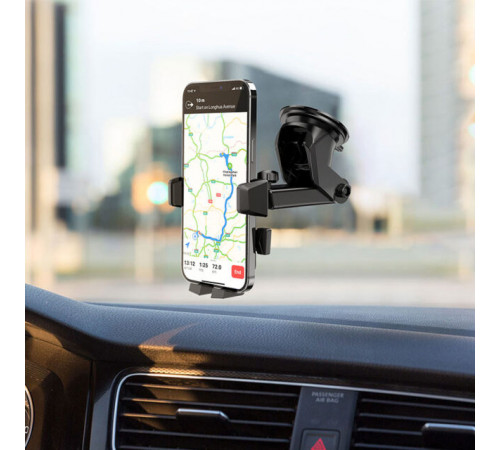 Автотримач для телефона HOCO CA83 David one-button center console car holder Black (6931474748423)