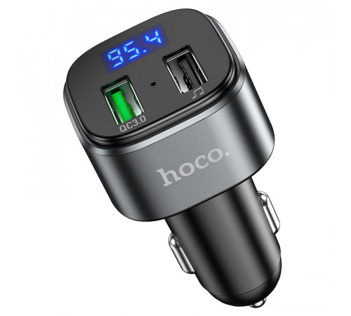 АЗП з FM-модулятором HOCO E67 Fighter QC3.0 18W car BT FM transmitter Black (6931474762122)