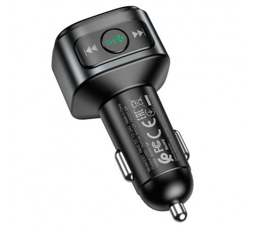 АЗП з FM-модулятором HOCO E67 Fighter QC3.0 18W car BT FM transmitter Black (6931474762122)