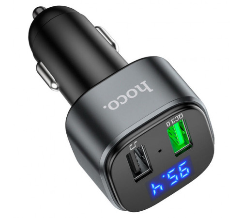 АЗП з FM-модулятором HOCO E67 Fighter QC3.0 18W car BT FM transmitter Black (6931474762122)