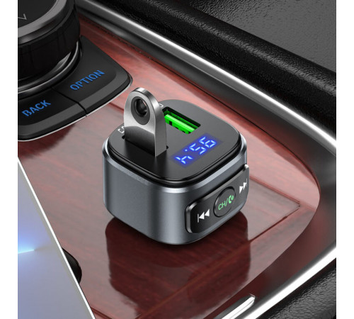 АЗП з FM-модулятором HOCO E67 Fighter QC3.0 18W car BT FM transmitter Black (6931474762122)