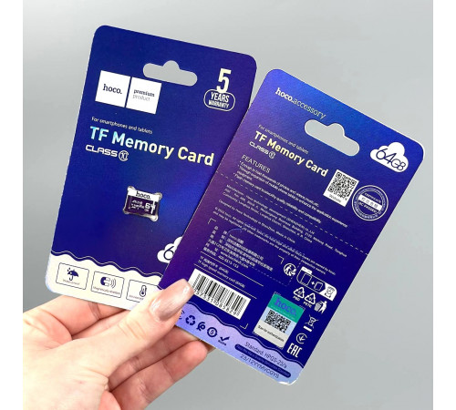 Карта пам'яті Hoco 64Gb 10 Class (UHS-1 U1) Original card only 95Mb-s (без адаптера)