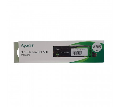 Накопичувач SSD M.2 Apacer AS2280P4 256GB 2280 PCIe 3.0x4 NVMe 3D TLC Read/Write: 2100/1000 MB/sec (AP256GAS2280P4-1)