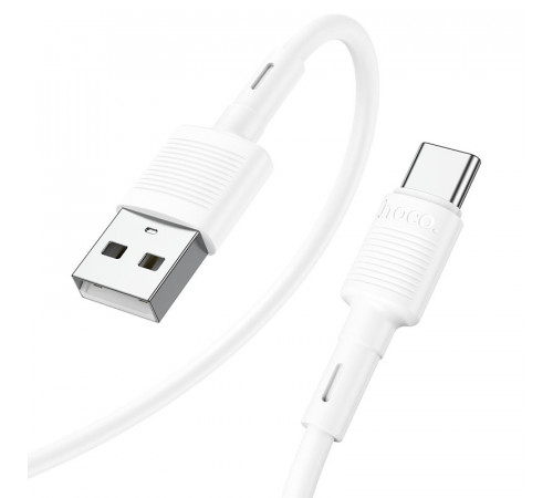Кабель HOCO X83 USB to Type-C 3A, 1m, PVC, PVC connectors, White (6931474770912)