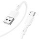 Кабель HOCO X83 USB to Type-C 3A, 1m, PVC, PVC connectors, White (6931474770912)