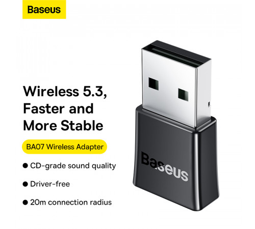 Адаптер Bluetooth Baseus BA07 Wireless Adapter Black (ZJBA010001)