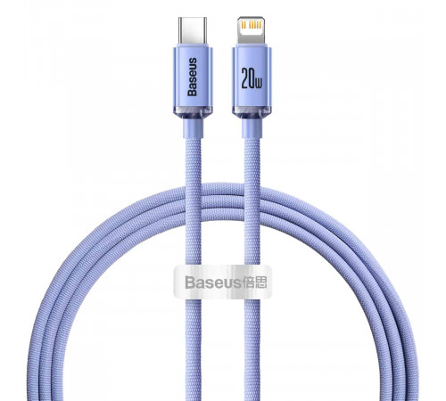 Кабель Baseus Crystal Shine Series Fast Charging Data Cable Type-C to iP 20W 1.2m Purple (CAJY000205)