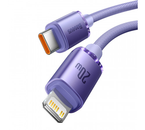 Кабель Baseus Crystal Shine Series Fast Charging Data Cable Type-C to iP 20W 1.2m Purple (CAJY000205)