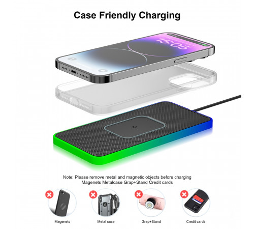 Бездротовий зарядний пристрій NN C-15 Pro black (NNC15)