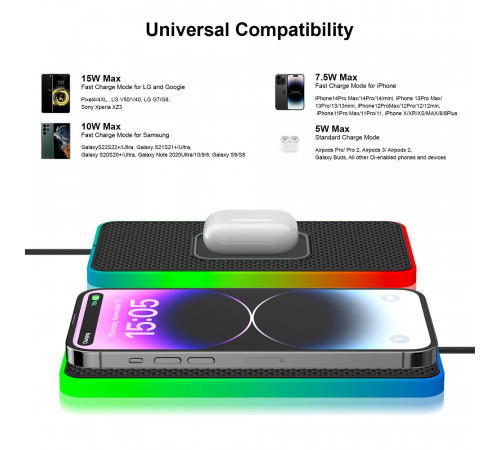 Бездротовий зарядний пристрій NN C-15 Pro black (NNC15)