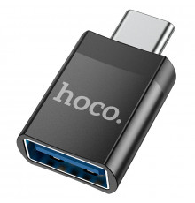 Адаптер HOCO UA17 Type-C male to USB female USB3.0 adapter Black (6931474762016)