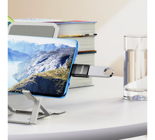 Адаптер HOCO UA17 Type-C male to USB female USB3.0 adapter Black (6931474762016)