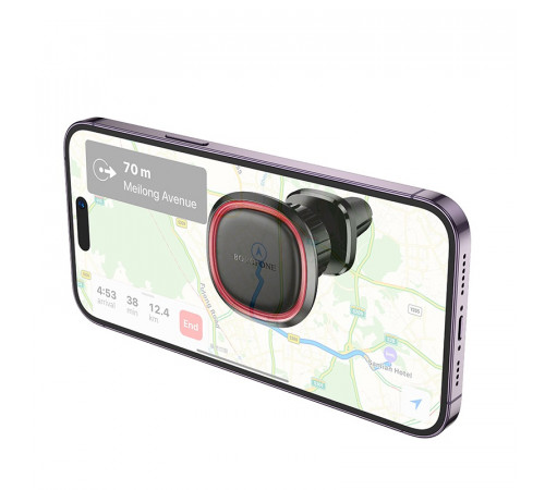 Автотримач для телефона BOROFONE BH124 Roman magnetic car holder (air outlet) Black and Red (6941991119545)