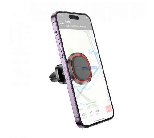 Автотримач для телефона BOROFONE BH124 Roman magnetic car holder (air outlet) Black and Red (6941991119545)