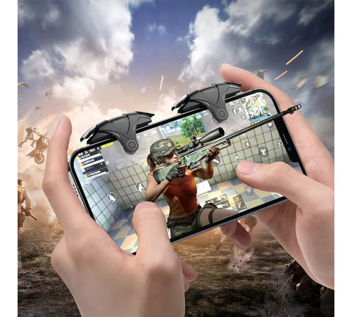 Ігровий контролер для мобільного HOCO GM5 Wolf mobile game buttons Black Metal Gray (6931474751492)