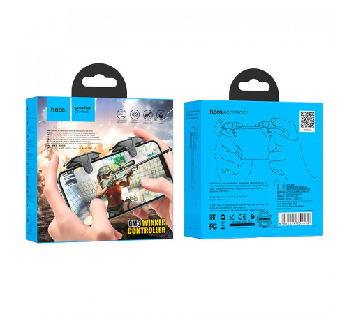 Ігровий контролер для мобільного HOCO GM5 Wolf mobile game buttons Black Metal Gray (6931474751492)