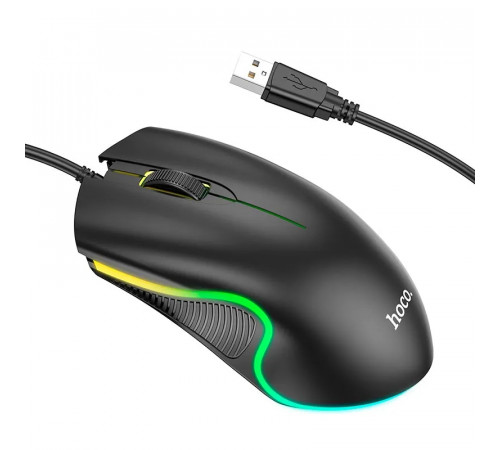 Миша HOCO GM19 Enjoy gaming luminous wired mouse Black (6931474784131)