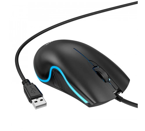 Миша HOCO GM19 Enjoy gaming luminous wired mouse Black (6931474784131)