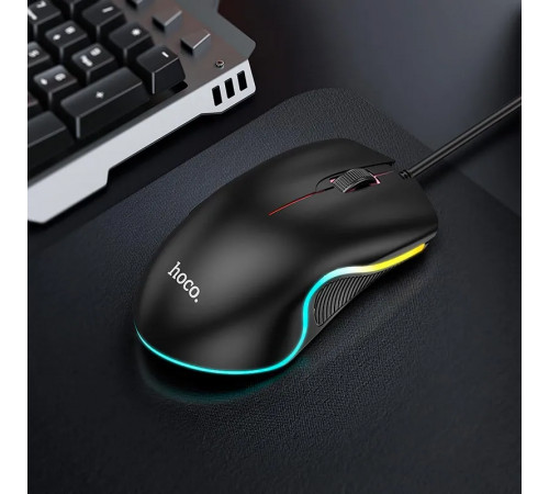 Миша HOCO GM19 Enjoy gaming luminous wired mouse Black (6931474784131)