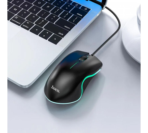 Миша HOCO GM19 Enjoy gaming luminous wired mouse Black (6931474784131)