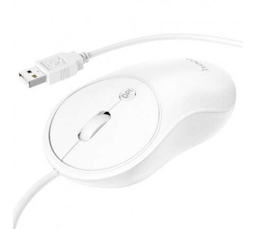 Миша HOCO GM13 Esteem business wired mouse White (6931474757852)
