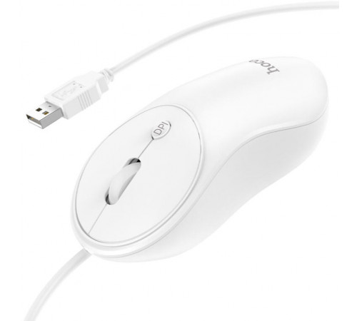 Миша HOCO GM13 Esteem business wired mouse White (6931474757852)