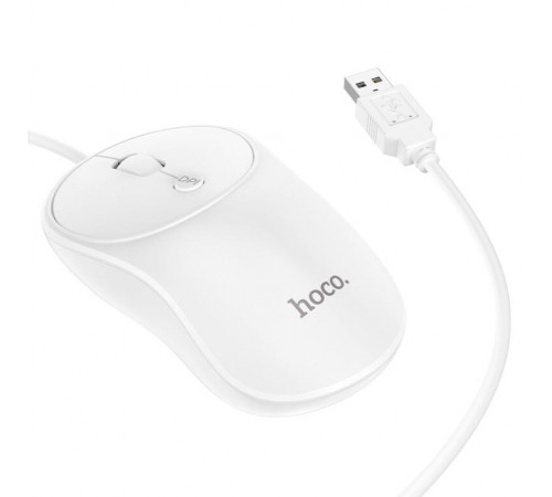 Миша HOCO GM13 Esteem business wired mouse White (6931474757852)
