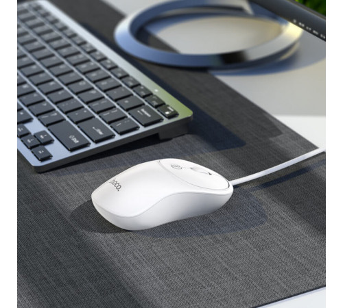 Миша HOCO GM13 Esteem business wired mouse White (6931474757852)