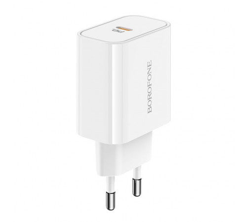 Мережевий зарядний пристрій BOROFONE BA57A Easy Speed single port PD20W charger White (6931474745538)