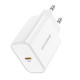 Мережевий зарядний пристрій BOROFONE BA57A Easy Speed single port PD20W charger White (6931474745538)