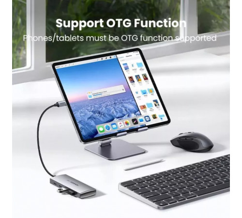USB-хаб UGREEN CM480 USB-C to 2× USB 3.2+2×USB-C Adapter 10G (UGR-30758) (UGR-30758)
